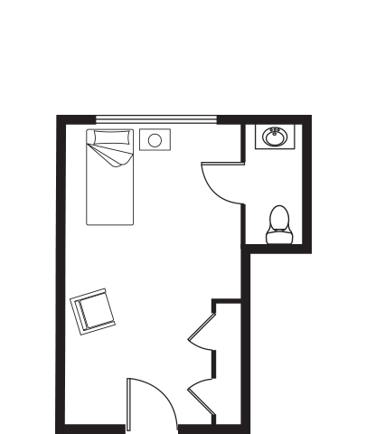 Skilled Nursing Private Suite A2 Floor Plan