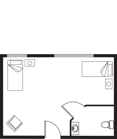 Skilled Nursing Semi-Private Suite B1 Floor Plan