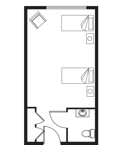 Skilled Nursing Semi-Private Suite C Floor Plan