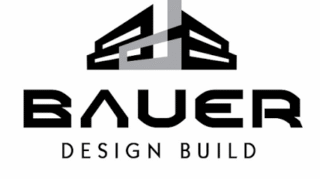 Bauer Design Build logo with a stylized building icon above the company name.