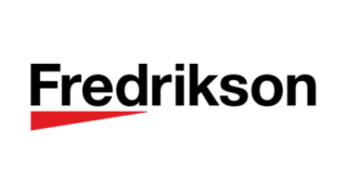 Fredrikson logo with black text and a red underline accent.