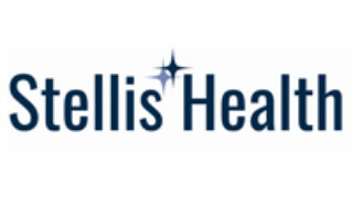 Stellis Health logo with dark blue text and a star-shaped accent above the lettering.