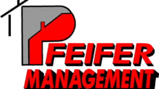 Feifer Management logo with a red and gray stylized building graphic and bold red company name.